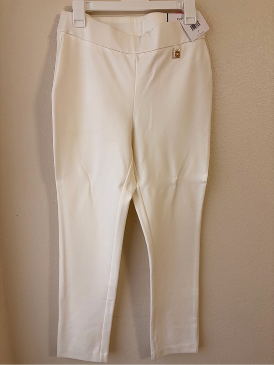 Rafaella Pants - Rafaella Cream Straight-Leg Pull-On Pants